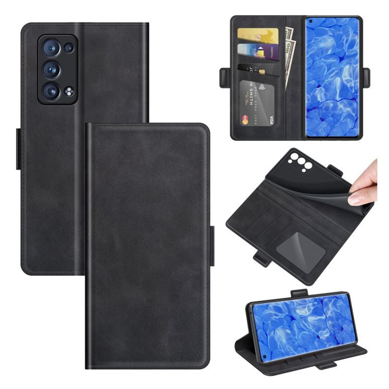 Housse Oppo Reno 6 Pro 5G Skin-Touch Douceur Fermoir Double