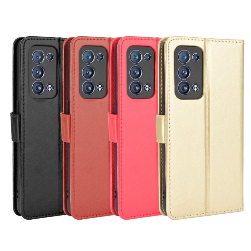 Housse Oppo Reno 6 Pro 5G Texture Lisse Lanière et Fermoir
