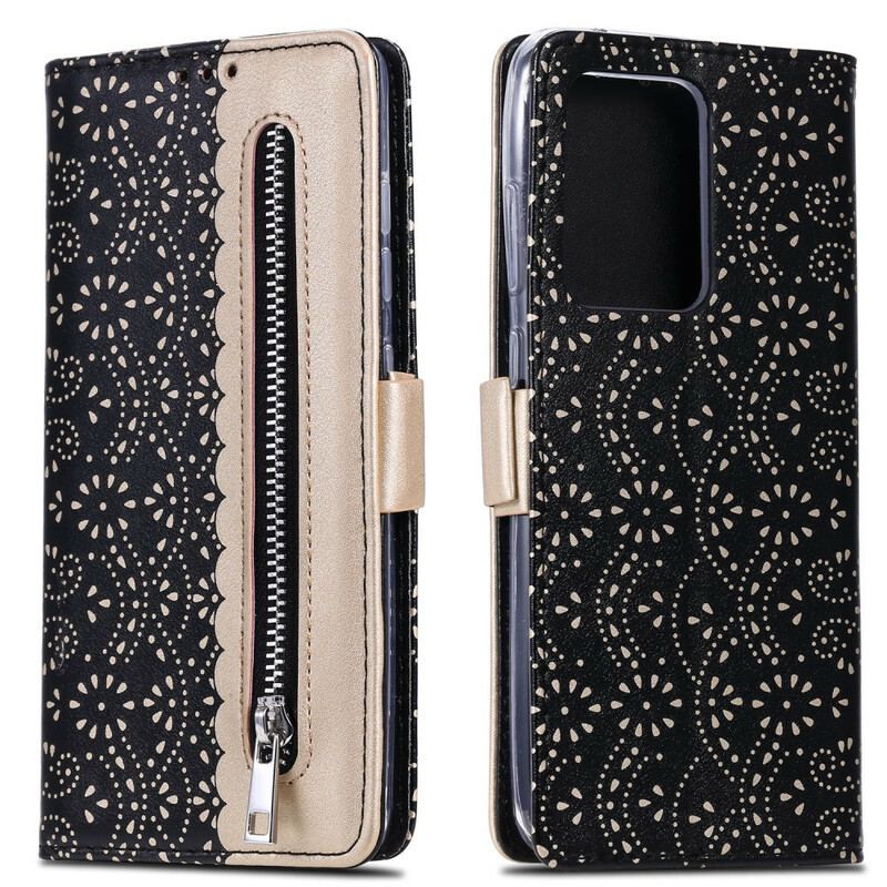 Housse Huawei P40 Pro Dentelle Porte-Monnaie à Lanière
