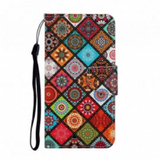 Housse Huawei P40 Pro Patchwork Mandalas avec Lanière