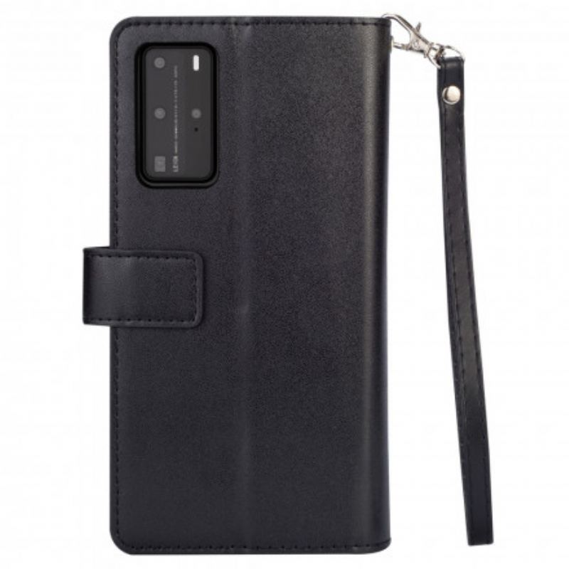 Housse Huawei P40 Pro Porte-Monnaie avec Lanière