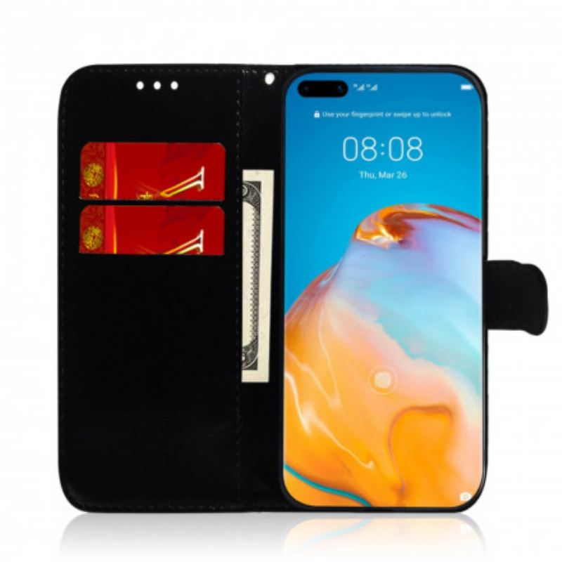 Housse Huawei P40 Pro Simili Cuir Couverture MIroir