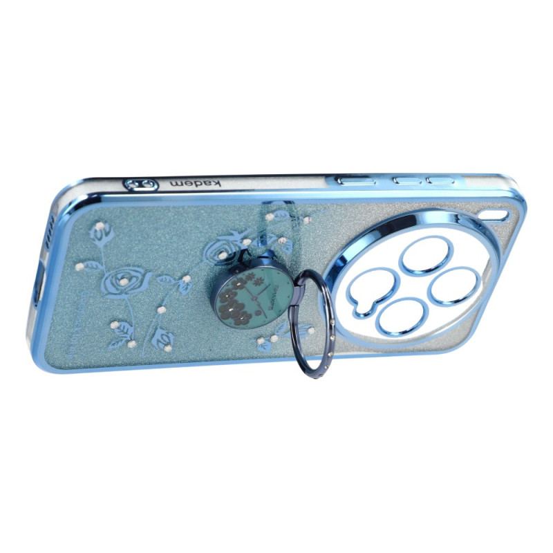 Coque Vivo X300 Anneau-Support Fleurs et Strass KADEM