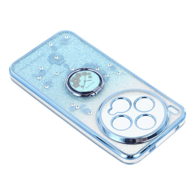 Coque Vivo X300 Anneau-Support Fleurs et Strass KADEM