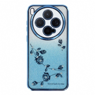 Coque Vivo X300 Fleurs et Srass KADEM