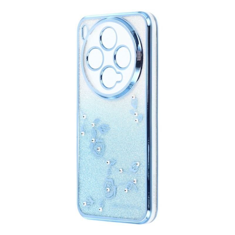 Coque Vivo X300 Fleurs et Strass à Lanières