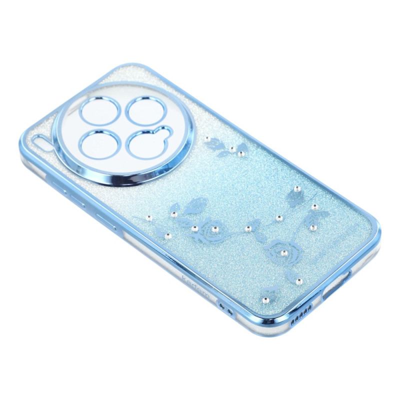 Coque Vivo X300 Fleurs et Strass à Lanières
