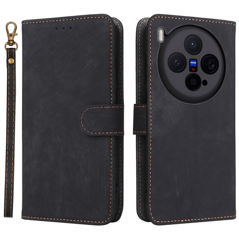 Housse Vivo X300 Effet Daim à Lanière