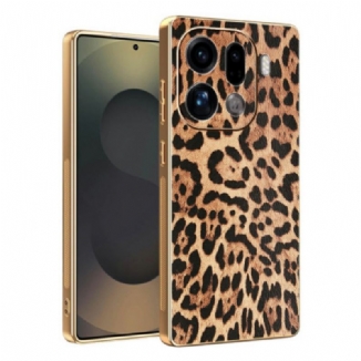 Coque Oppo Find X9 Pro 5G Motif Léopard avec Finition Dorée