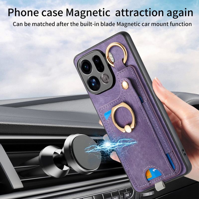 Coque Oppo Find X9 Pro 5G Porte-Cartes et Anneau-Support