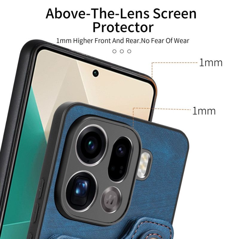 Coque Oppo Find X9 Pro 5G Porte-Cartes RFID Design Rétro