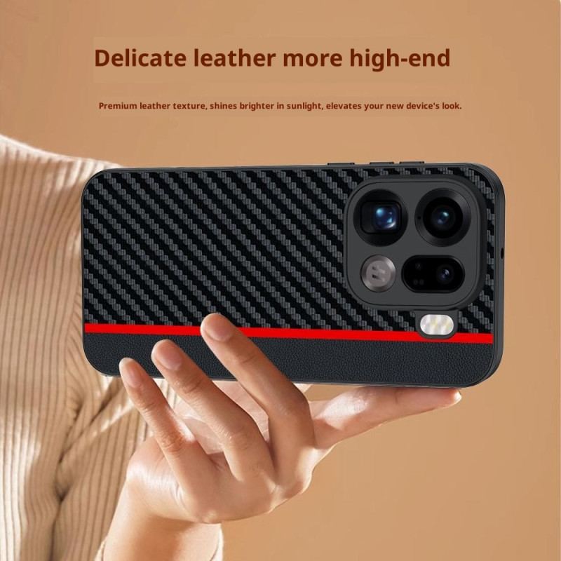 Coque Oppo Find X9 Pro 5G Rigide avec Texture Fibre de Carbone