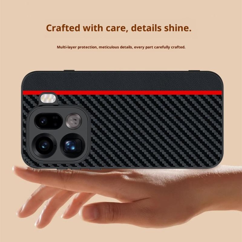 Coque Oppo Find X9 Pro 5G Rigide avec Texture Fibre de Carbone