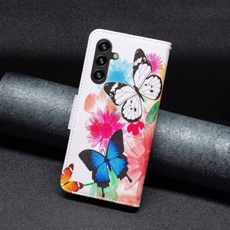 Housse Samsung Galaxy A16 4G / 5G Deux Papillons Aquarelle