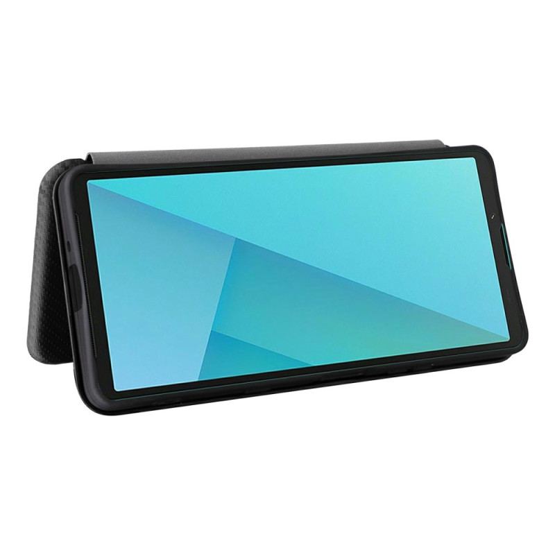 Flip Cover Sony Xperia 10 VII Fibre Carbone