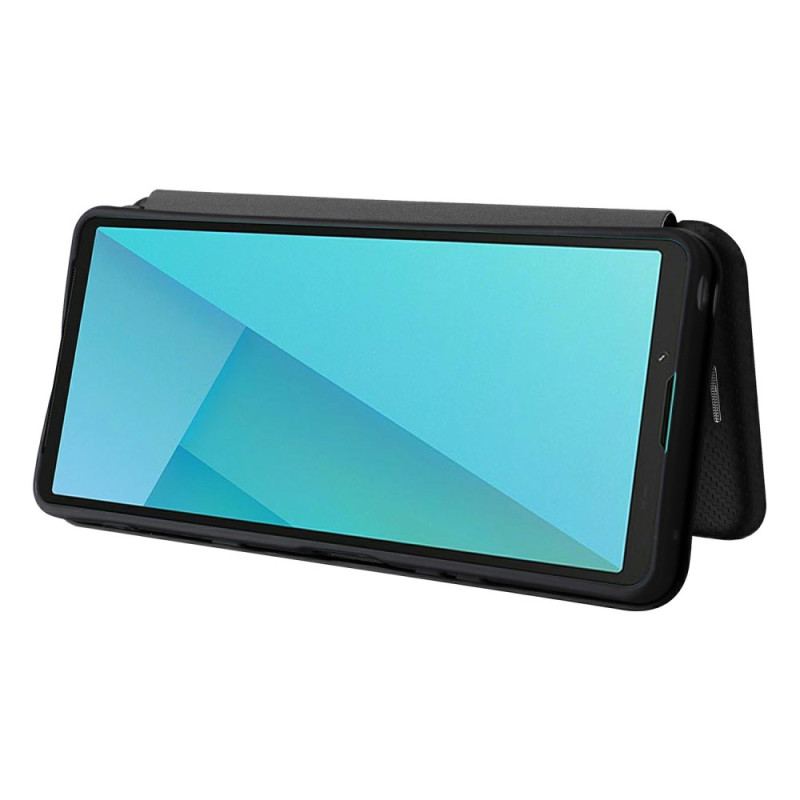 Flip Cover Sony Xperia 10 VII Fibre Carbone