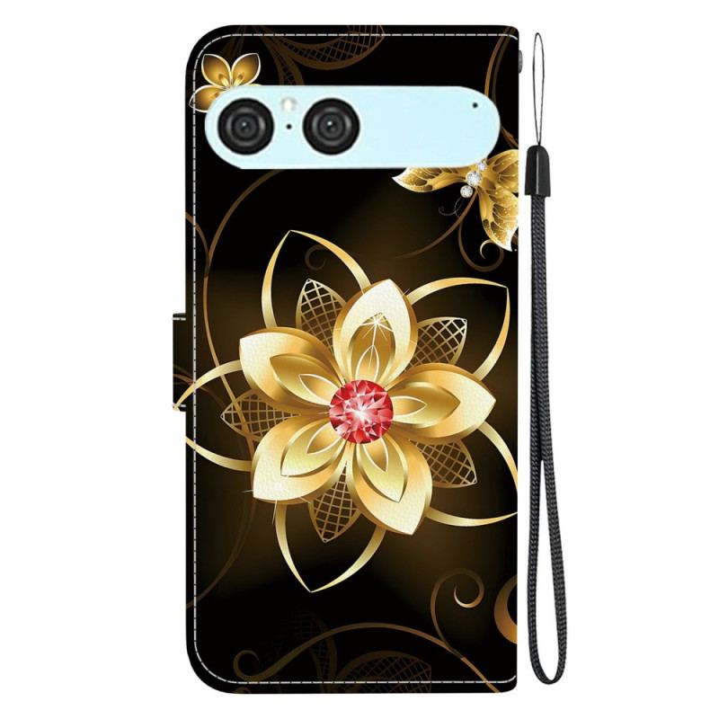 Housse Sony Xperia 10 VII Fleur Dorée