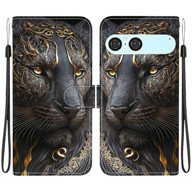 Housse Sony Xperia 10 VII Lion Noir et Or