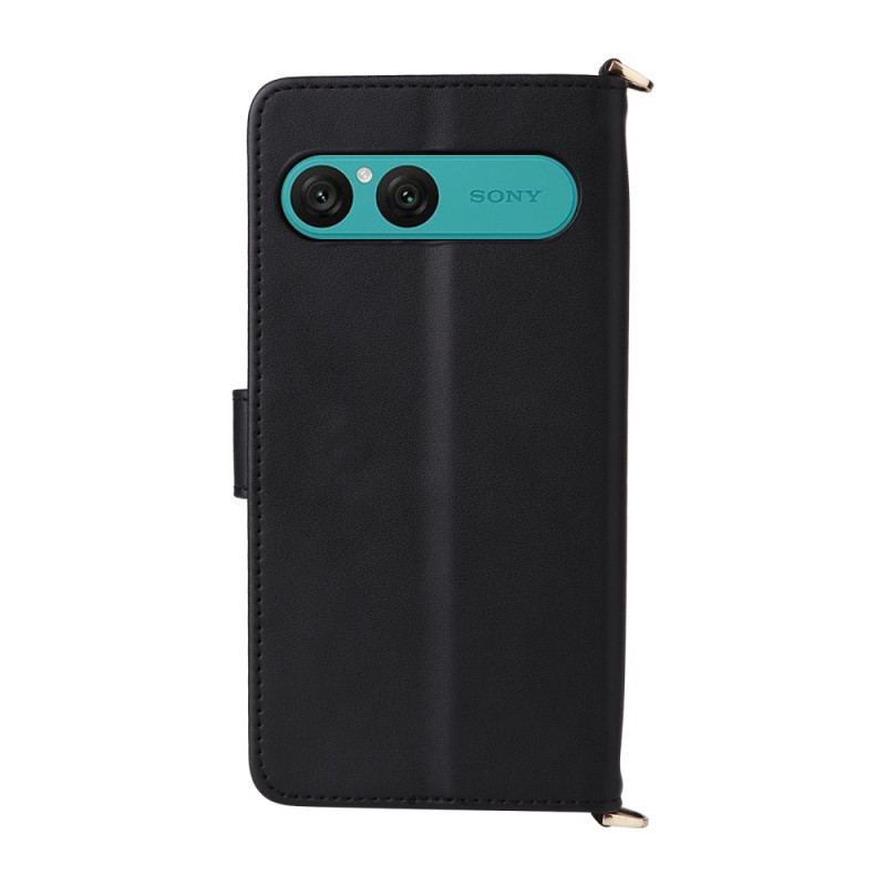 Housse Sony Xperia 10 VII Matelassée avec Lanière et Dragonne