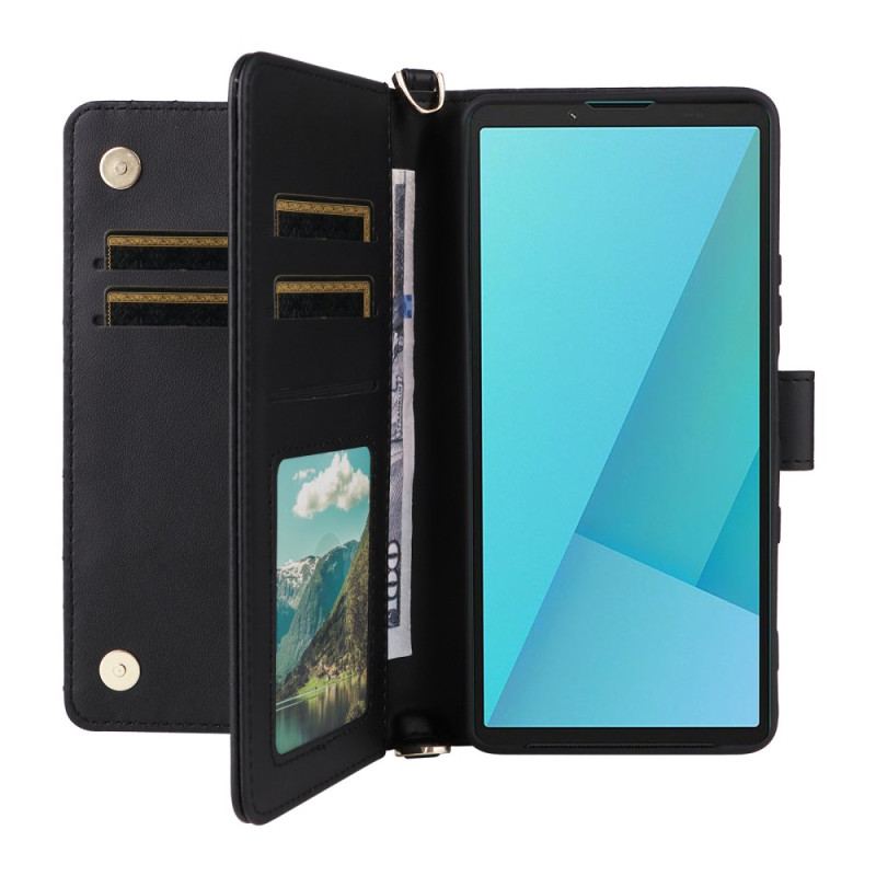 Housse Sony Xperia 10 VII Matelassée avec Lanière et Dragonne