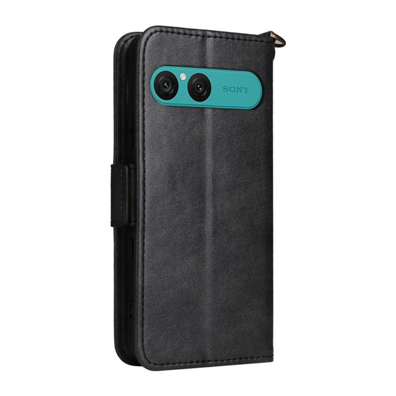 Housse Sony Xperia 10 VII Portefeuille avec Bandoulière