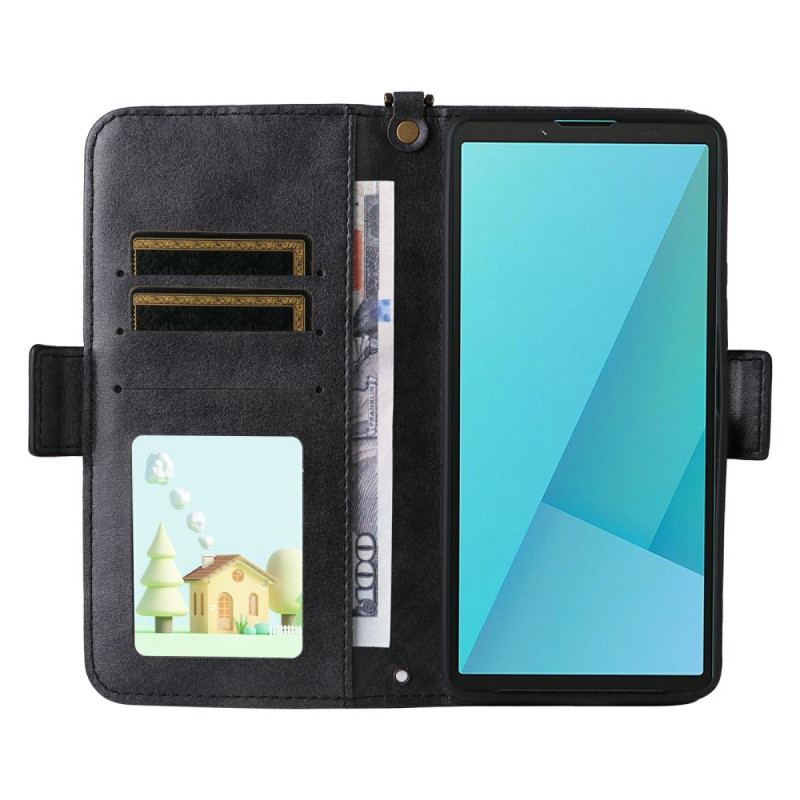 Housse Sony Xperia 10 VII Portefeuille avec Bandoulière