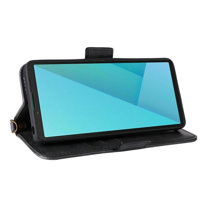 Housse Sony Xperia 10 VII Portefeuille avec Bandoulière