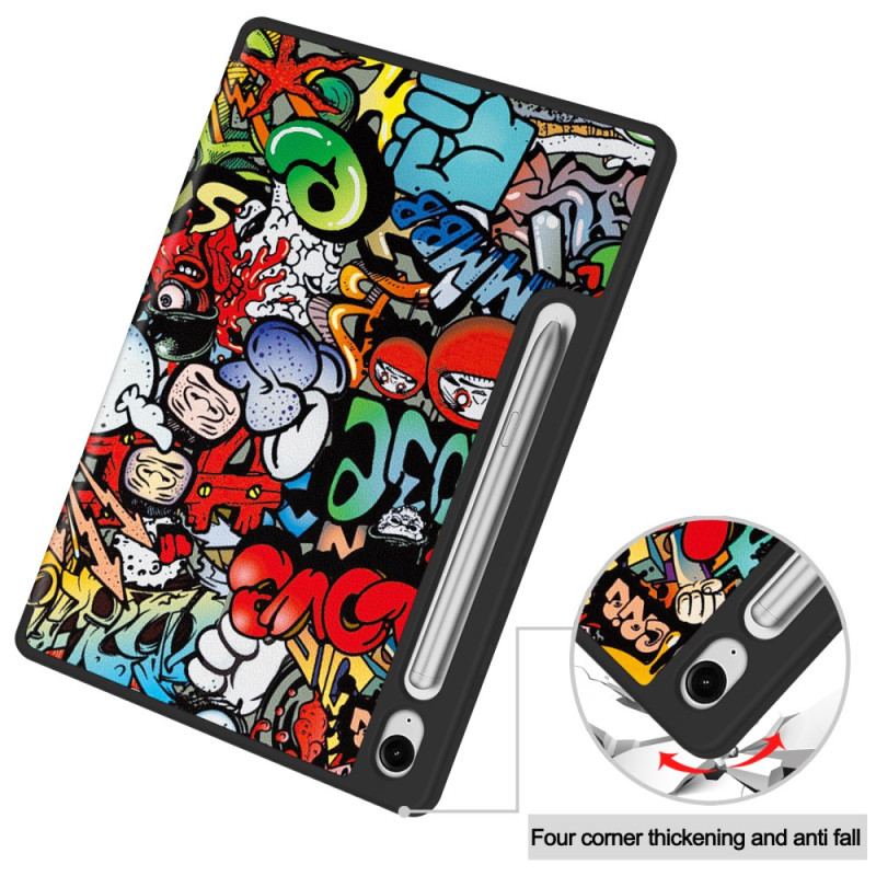 Smart Case Samsung Galaxy Tab S10 Lite Porte-Stylet Graffiti