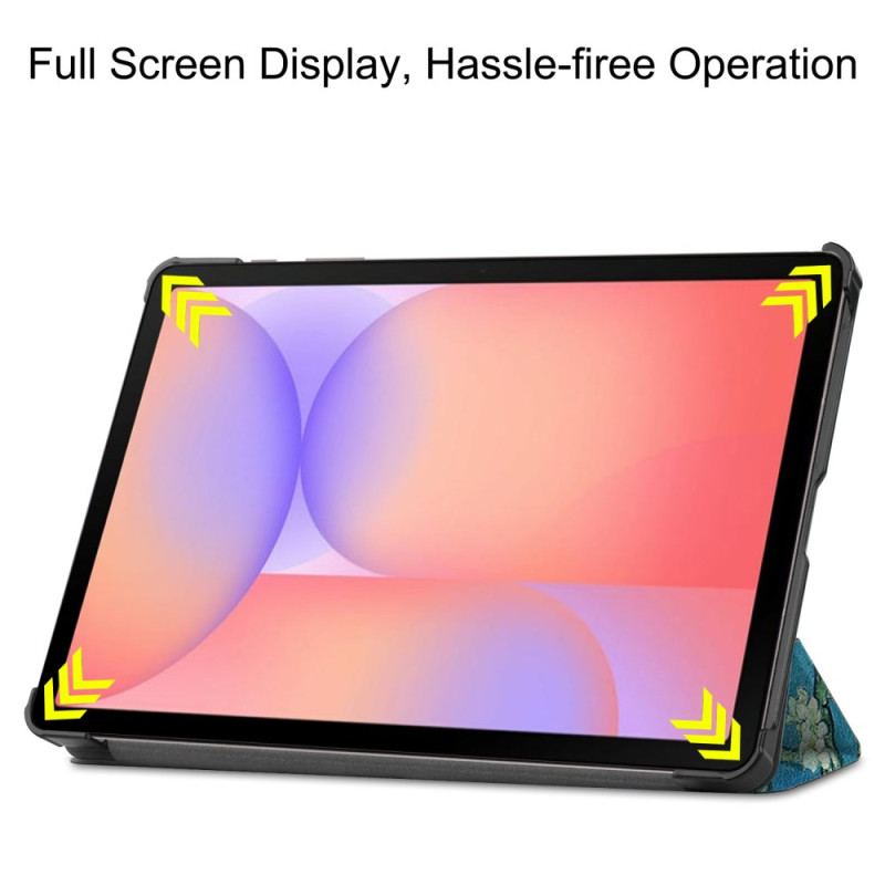 Smart Case Samsung Galaxy Tab S10 Lite Renforcée Porte-Stylet Branches Fleuries