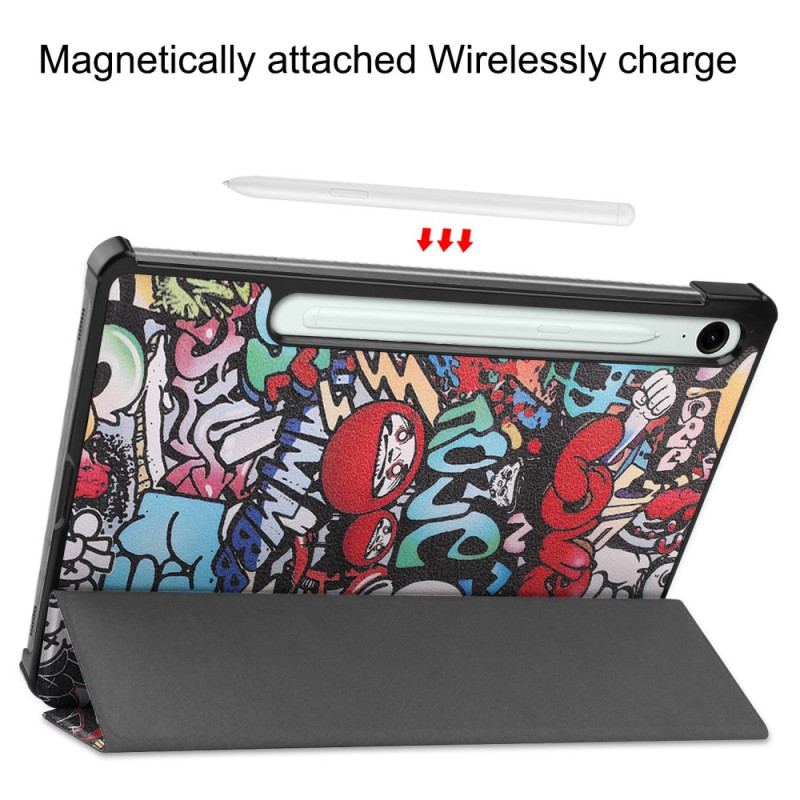 Smart Case Samsung Galaxy Tab S10 Lite Renforcée Porte-Stylet Graffiti