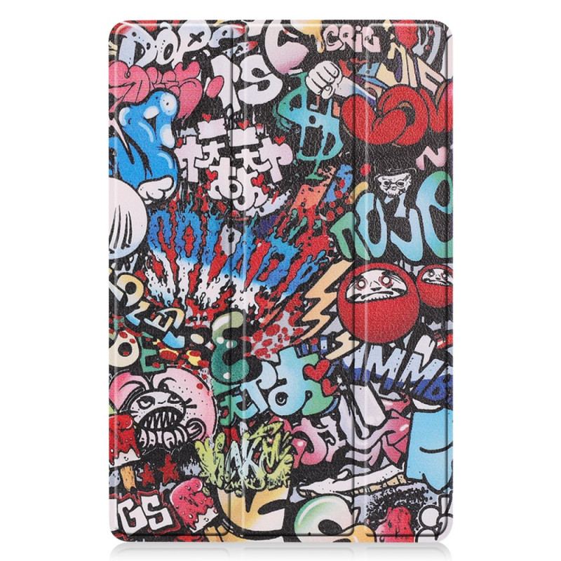 Smart Case Samsung Galaxy Tab S10 Lite Renforcée Porte-Stylet Graffiti