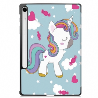 Smart Case Samsung Galaxy Tab S10 Lite Renforcée Porte-Stylet Licorne