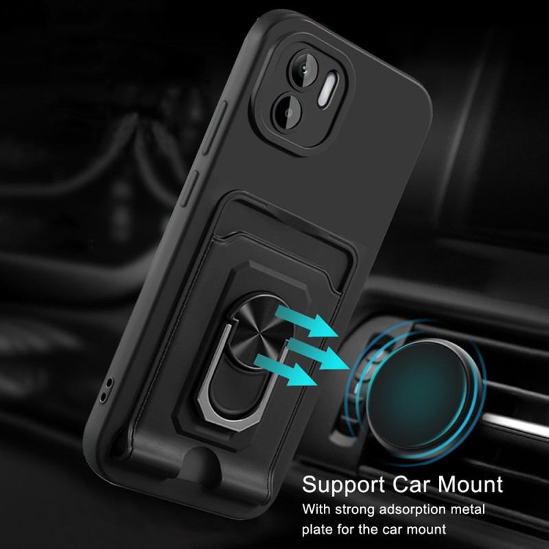 Coque Xiaomi Redmi A1 à Cordon avec Porte-Carte et Anneau-Support
