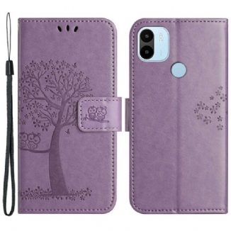 Housse Xiaomi Redmi A1 Arbre et Hiboux à Lanière