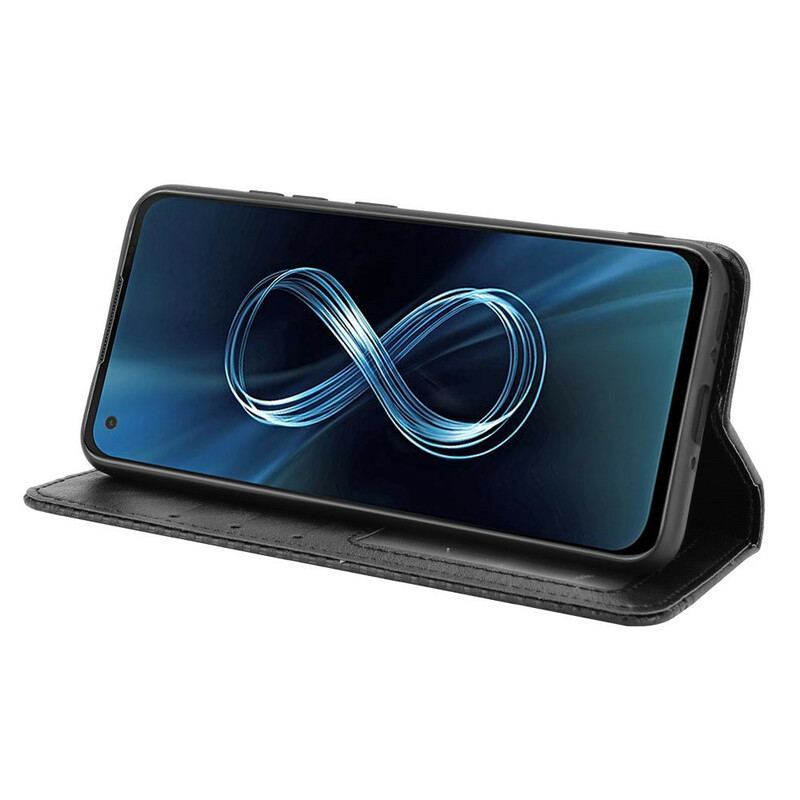 Flip Cover Azus Zenfone 8 Effet Cuir Vintage Stylisé