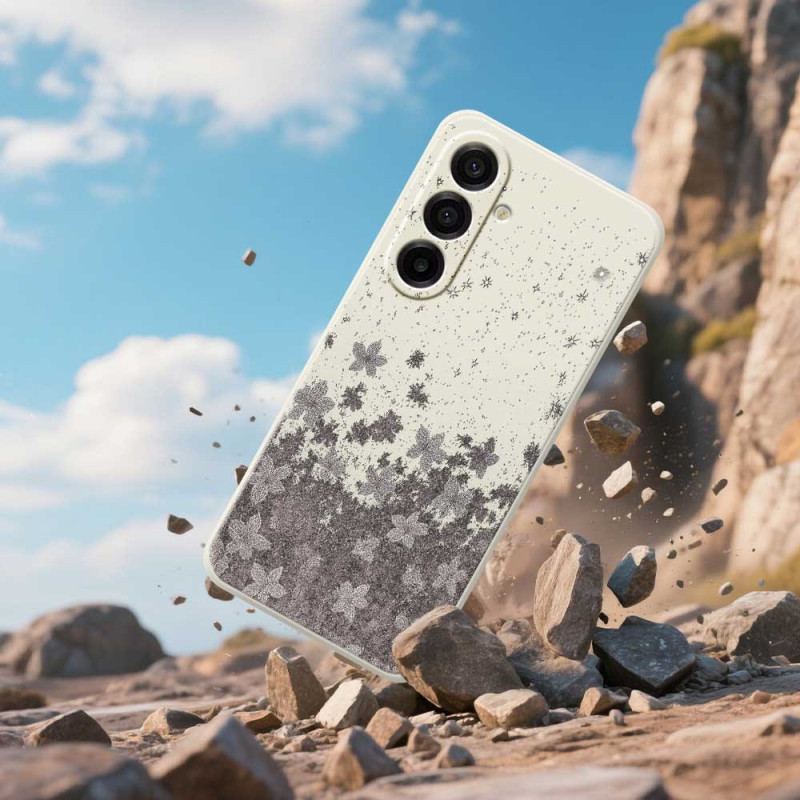 Coque Samsung Galaxy A17 4G / 5G Florale Grise