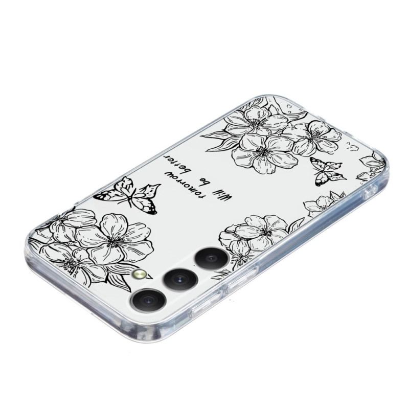 Coque Samsung Galaxy A17 4G / 5G Papillons et Fleurs Blanches