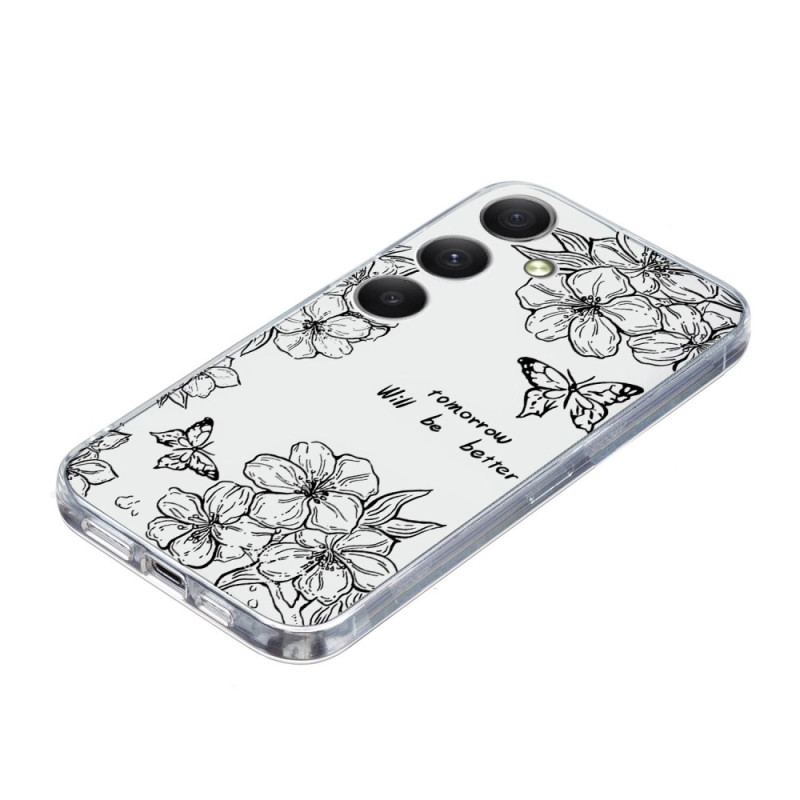 Coque Samsung Galaxy A17 4G / 5G Papillons et Fleurs Blanches