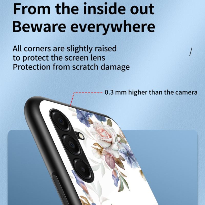 Coque Samsung Galaxy A17 4G / 5G Verre Trempé Fleurs