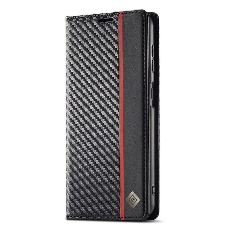 Flip Cover Samsung Galaxy A17 4G / 5G Fibre Carbone LC.IMEEKE