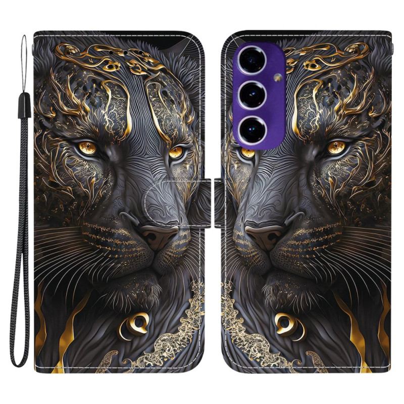 Housse Samsung Galaxy A17 4G / 5G Lion Or et Noir