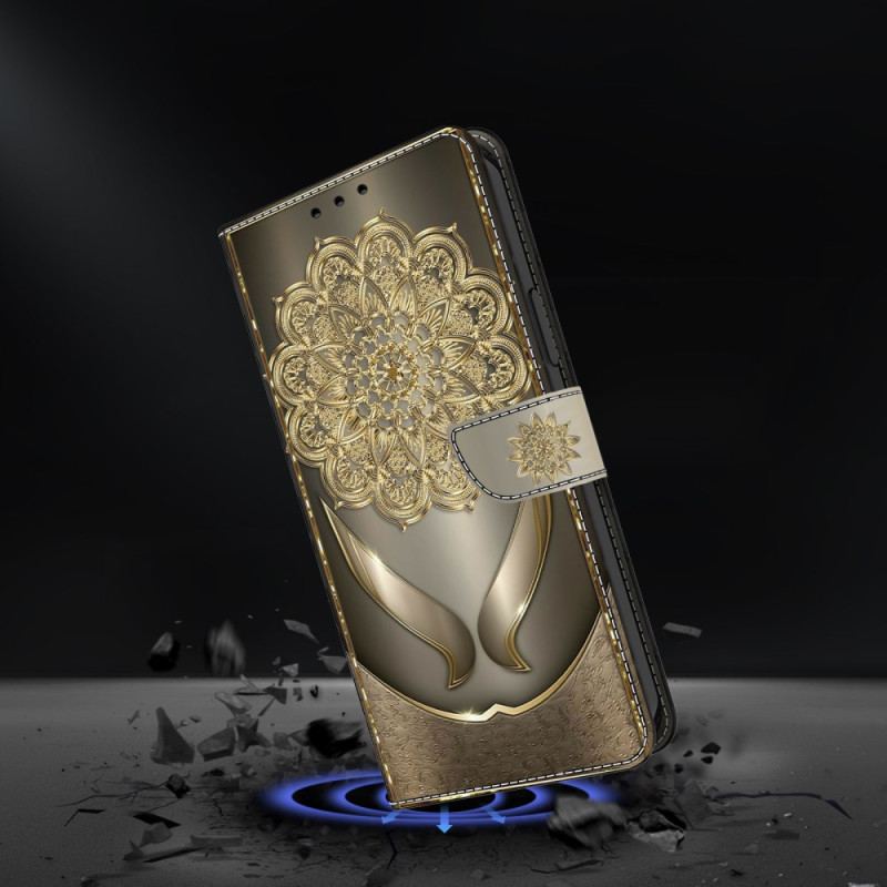 Housse Samsung Galaxy A17 4G / 5G Motif Floral Doré