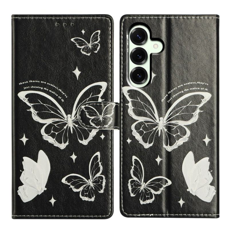 Housse Samsung Galaxy A17 4G / 5G Papillons Noirs et Blancs