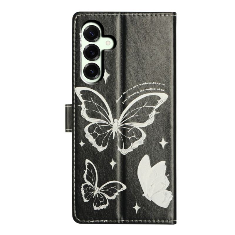 Housse Samsung Galaxy A17 4G / 5G Papillons Noirs et Blancs