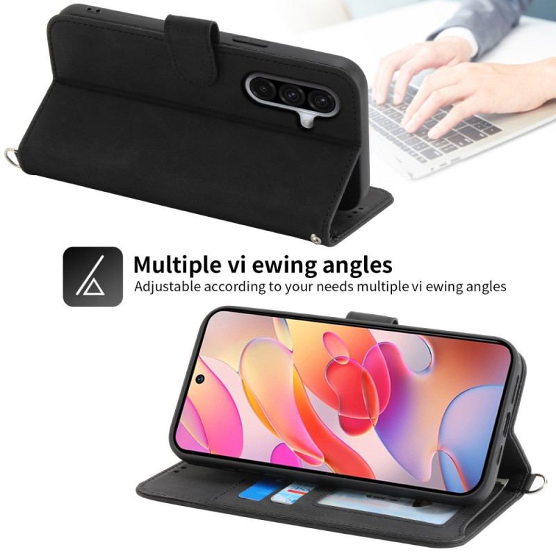 Housse Samsung Galaxy A17 4G / 5G Portefeuille Effet Daim Dentelle