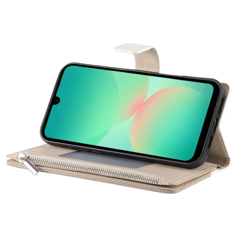 Housse Samsung Galaxy A17 4G / 5G Portefeuille à Fermeture Éclair et Lanières