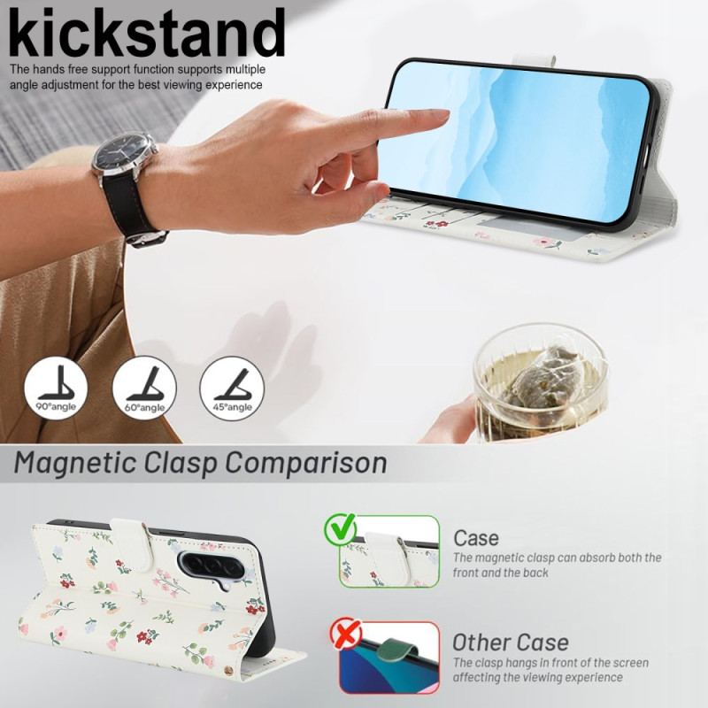 Housse Samsung Galaxy A17 4G / 5G Portefeuille Floral