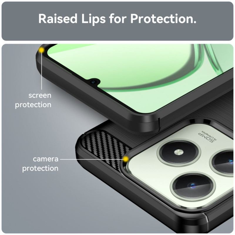 Coque Realme Note 60 / 60X / C63 / C61 Fibre Carbone Brossée