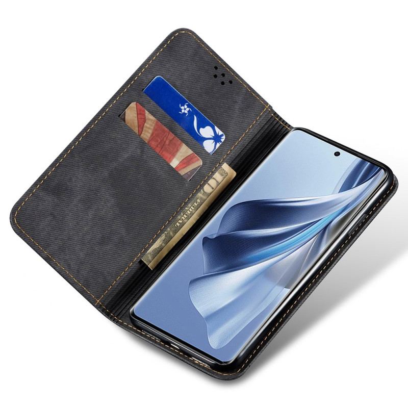 Flip Cover Realme Note 60 / 60X / C63 / C61 Tissu Jeans