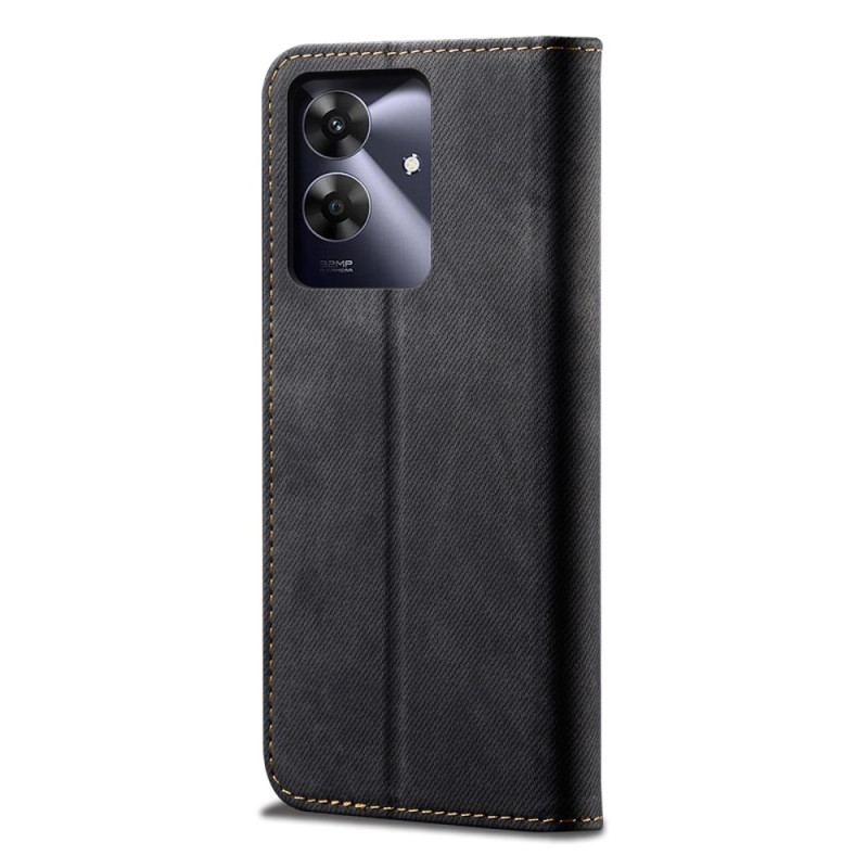 Flip Cover Realme Note 60 / 60X / C63 / C61 Tissu Jeans